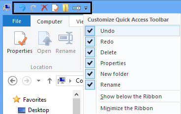 Customize Quick Access Toolbar